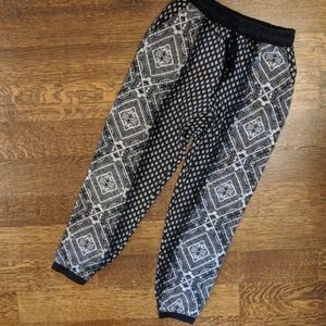 Lush Women's Small Black White Harem Beach Pants